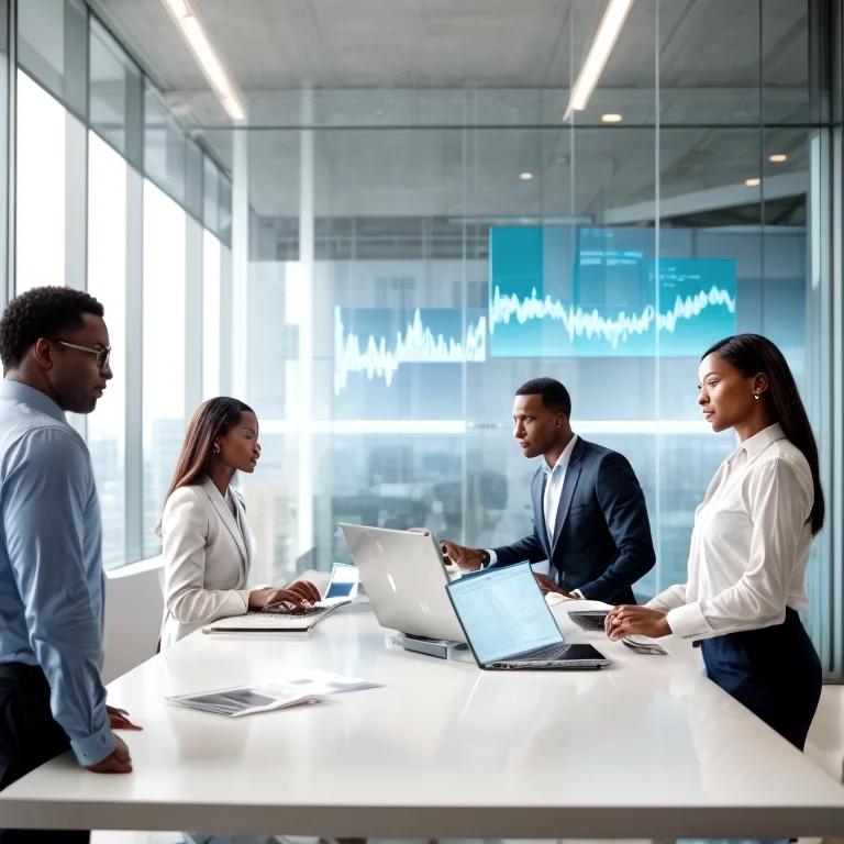 Business leaders collaborating in conference room